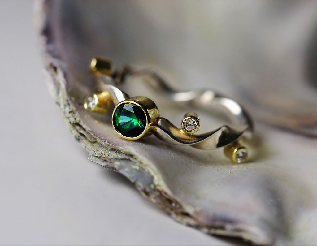 Sea Orchid Ring - Emerald