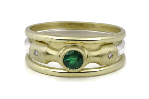 Lighthouse Ring (Emerald) 3 Ring Set