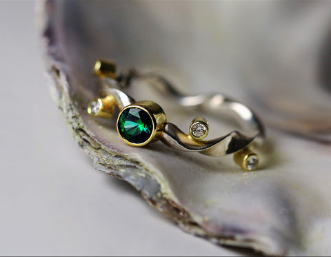Sea Orchid Ring - Emerald