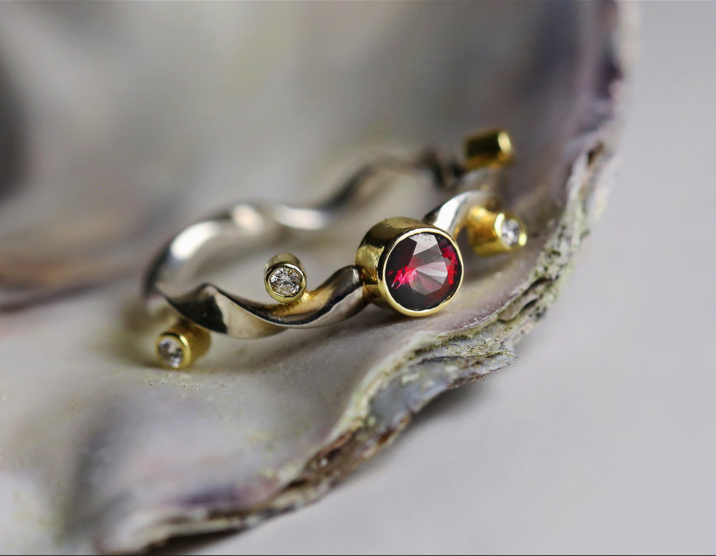 Sea Orchid Ring - Ruby