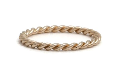 Rose Gold Rope Twist Ring, medium weight