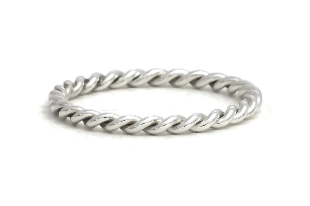 Silver Rope Twist Ring, medium weight