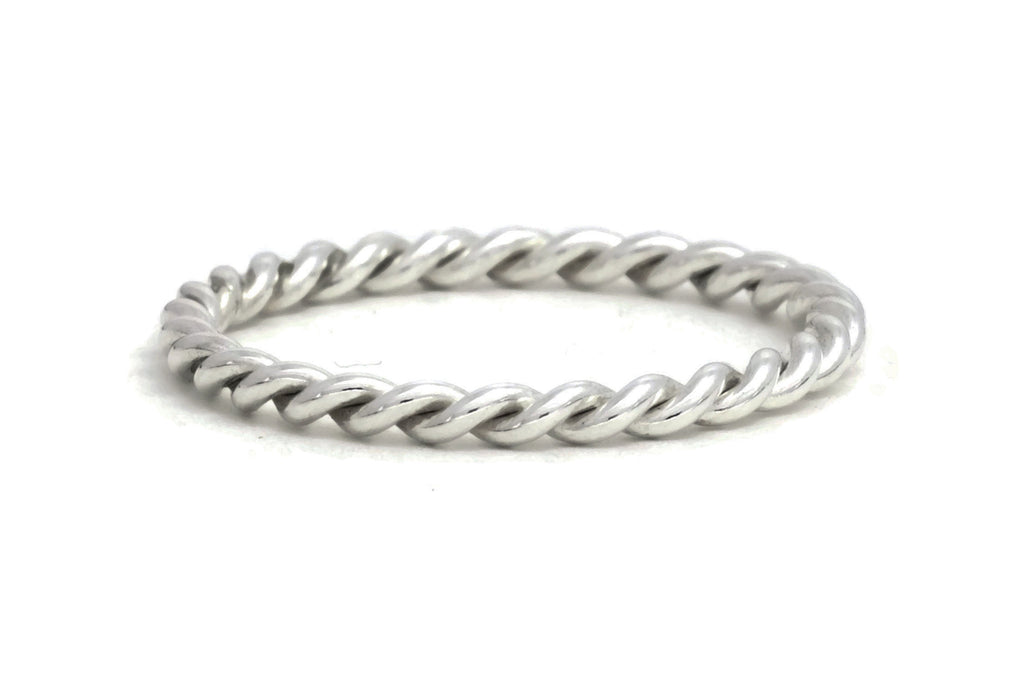 Twist Rope Rim Silver Silver Rope Twist Ring, medium weight - TaberStudios