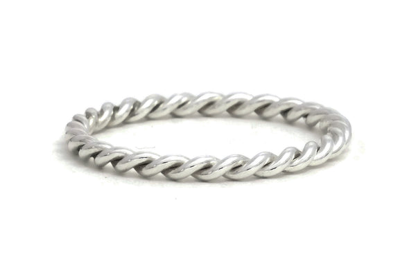 Silver Rope Twist Ring, medium weight - TaberStudios
