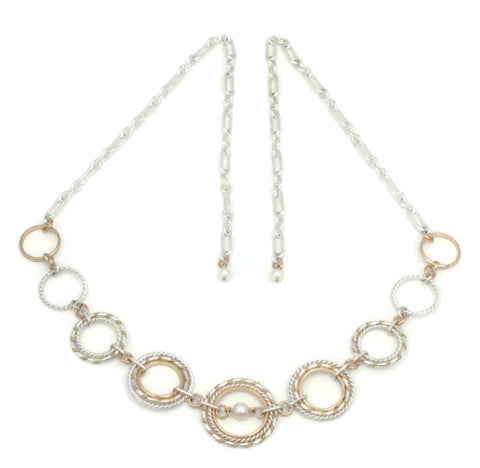 Fra Angelico Link Necklace w/ white pearl