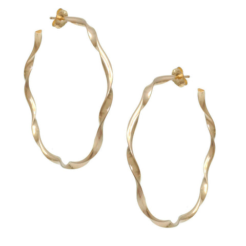 Plain Gold Hoop Earrings, heavy weight EH2 - TaberStudios